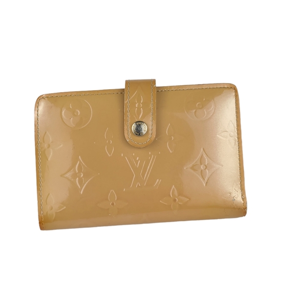 Louis Vuitton Monogram Vernis French Purse Wallet Gold with